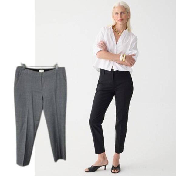 J. Crew City Fit Wool Dress Pants Side Pockets Grey Side Slash Pockets Tapered 6 - Picture 3 of 11